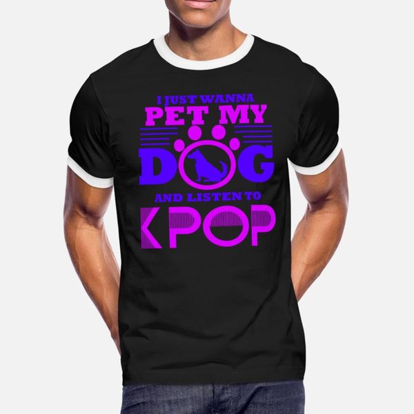 

korean pop music kpop dog owner k pop pug yorkie t shirt men character tee shirt s-xxxl solid color loose new style standard shirt