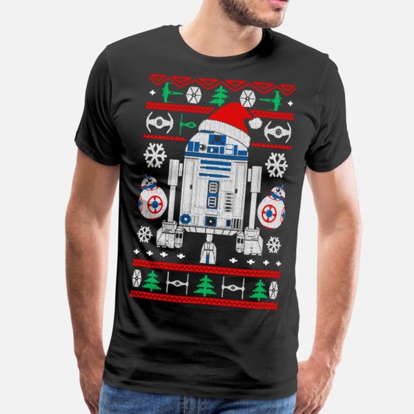 

droids christmas t shirt men custom short sleeve euro size s-3xl male famous breathable spring autumn pattern shirt