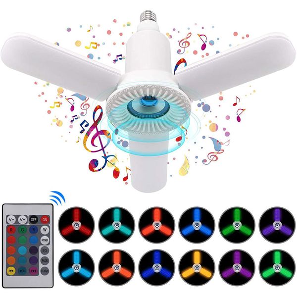 

led bulbs, bluetooth dimmable light bulb speaker, ac 85-265v 36w e27 music lights cool white & rgb changing lamp with 24 keys remote control