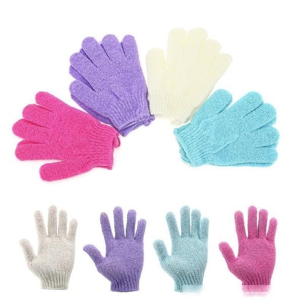 

shower bath gloves exfoliating wash skin spa massage scrub body scrubber glove 7 colors soft bathing gloves gift lx2404