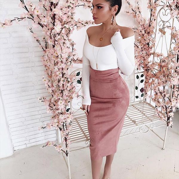 

modis gothic women wrap bandage pencil skirt elegant office ladies high waist new midi skirt party pencil skirts women clothes, Black