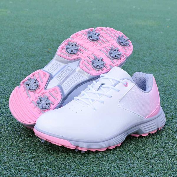 

2020 new women golf shoes waterproof outdoor golf sport training sneakers pink comfortable ladies golfing shoes