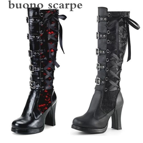 

boots 2021 high-heeled rivet thick with women's, Black
