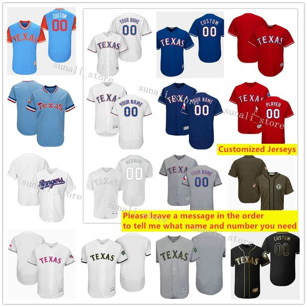 

stitched men lady kids 13 joey gallo 12 rougned odor 28 corey kluber 38 danny santana 36 edinson volquez 1 elvis andrus 34 nolan ryan jersey, Blue;black