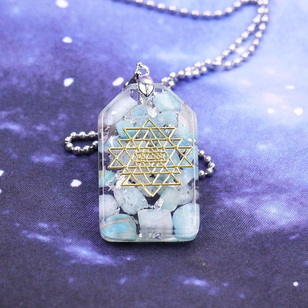 

crystal stones chakra jewelry resin pendant orgone necklace epoxy resin orgone energy pendant, Silver