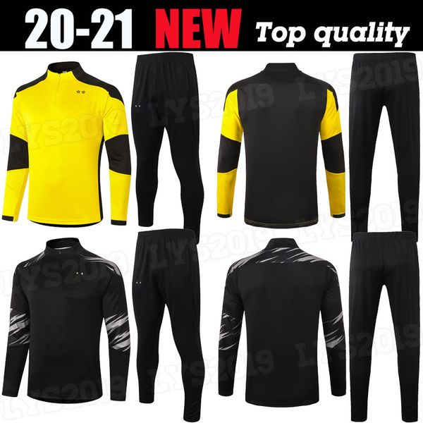 

jogging training suit haaland reus borussia 20 21 dortmund soccer jerseys 2020 football shirt bellingham sancho reus hummels brandt set, Black