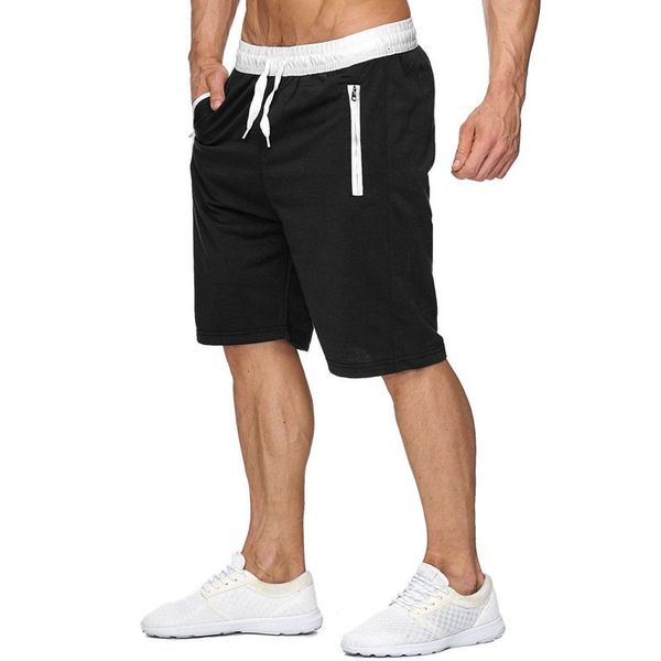 

new fashion mens zipper shorts male sweatpants fitness bodybuilding workout men leisure shorts masculino 2020 spring summer, White;black