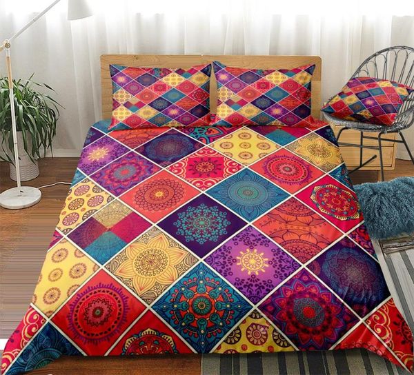 

bohemian bedding set mandala bed linen retra floral duvet cover set boho hippie bedspread boys girls home textile retro bed