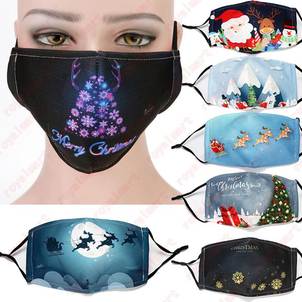 

christmas face mask cotton fashion printing masks dust-proof adjustable ear strap reusable christmas face mask xmas gift dhl ing