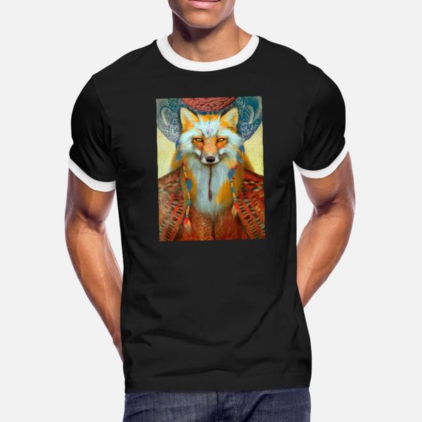 

fox tribal t shirt men designing cotton plus size 3xl family sunlight new style summer cool shirt
