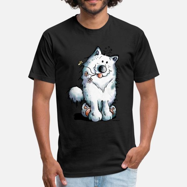 

пушистый самодийских собака собаки comic подарков fun тенниска мужчин печать хлопка o шеи оригинал симпатичные basic spring kawaii рубашка