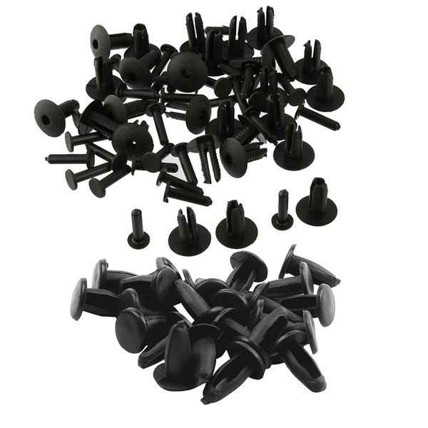

54 pcs black plastic rivets clip: 24 pcs rivets clip 3x5x11mm & 30 bumper mounting rivet body trim clip 8x15x6mm