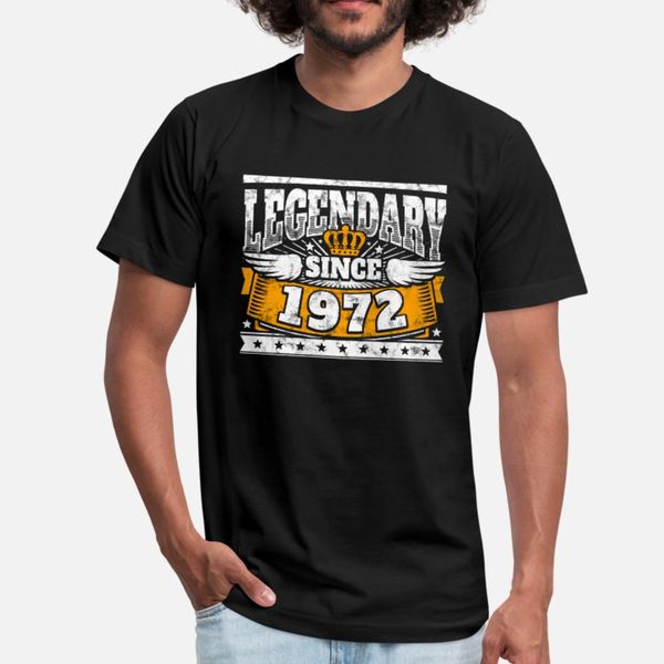 

legend birthday: legendary since 1972 birth year t shirt men design tee shirt s-xxxl gents loose new style spring natural shirt, White;black