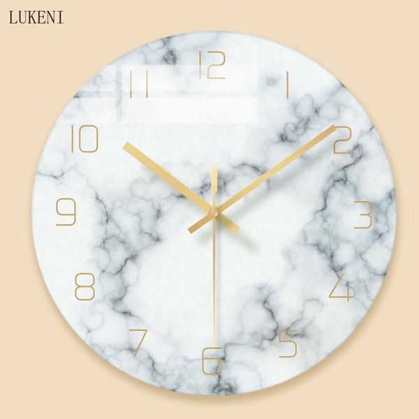 

white marbled road tempered glass wall clock home decor wall decor