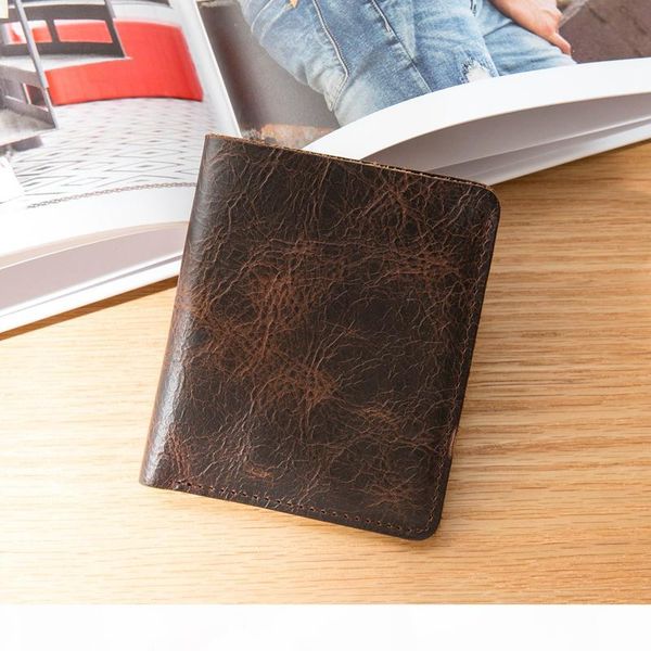 

2020 fashion leather men wallet leisure women wallet genuine leather wallets for men card holders purse c6051, Red;black
