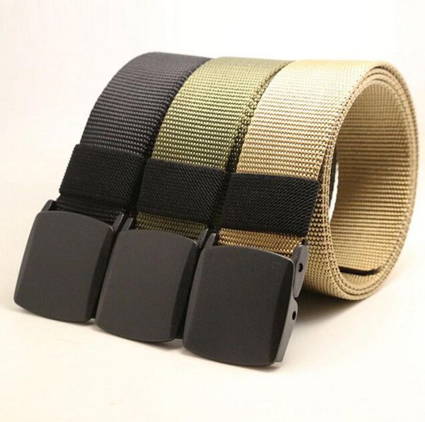 

3.8*120cm men women outdoor sports tactical combat army battle hunting buckle wide waistband canvas waist web belt, Black;brown
