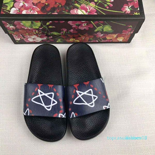 

new fashion men women designer slides shoes summer wide flat slippery sandals slipper flip flop size 35-45 t05, Black