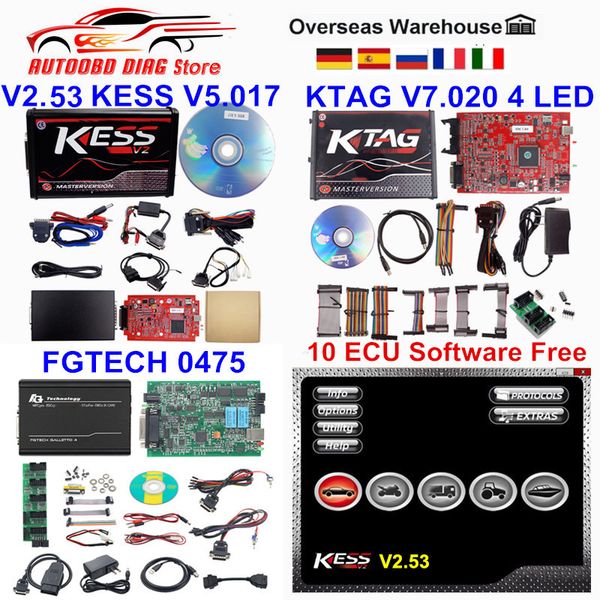

full set ktag v7.020 k-tag 7.020 eu red online v2.53 kess v2 5.017 fgtech 0475 galletto 4 v54 master kess v5.017 ecu programmer