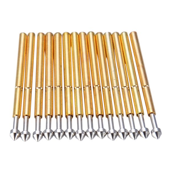 

gtbl 100pcs p75-e2 spring test probe pogo pin 1.3mm conical head 1.0mm thimble