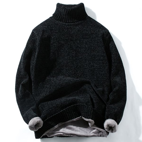 

plush thickened high-necked winter bottom sweater warm korean version of self-fitting knitwear in men's wear kg-17, White;black