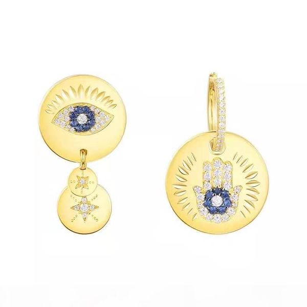 

new trendy yellow gold plated cz angle eye earrings for girls women for party wedding nice gift, Golden;silver