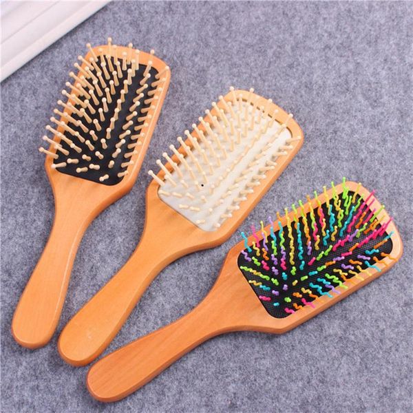 

hair brushes comb care brush massage wooden anti-static paddle head scalp straight curly vent, Silver