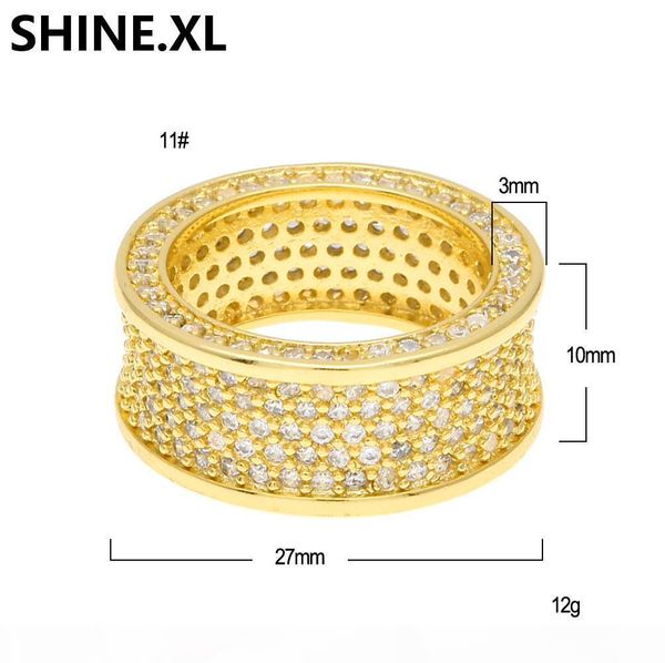 

hip hop 18k gold men ring iced out золото серебро цвет покрыл micro pave cz женщина, Silver