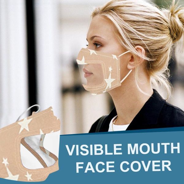 

face-mask smile communicator see-through facemak with clear window visible expression for the deaf and hard of hearing scarf