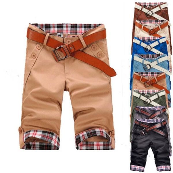 

shorts fahison trend summer outdoor loose zipper shorts casual pants men desigenr shorts casual plaid flanging man, White;black