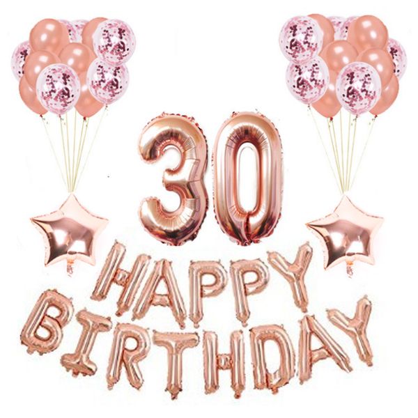 

rose gold balloon series rose gold 18 th birthday decorative aluminum balloon set