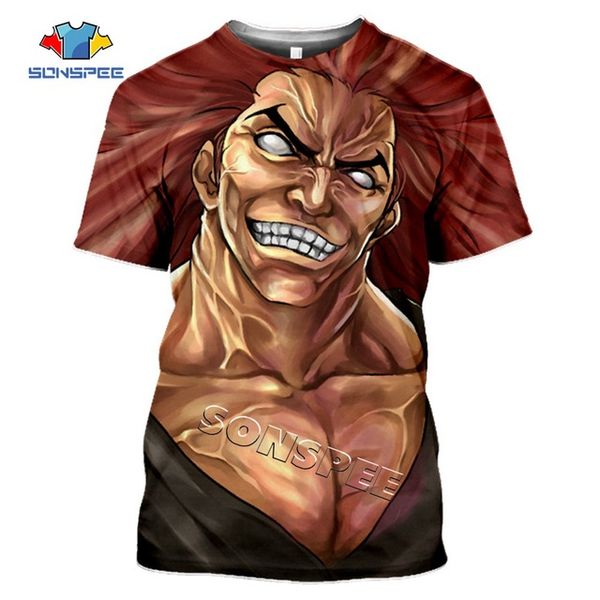 

summer comic grappler baki japan boxing men anime 3d print shirts comics oversized aesthetic men clothing