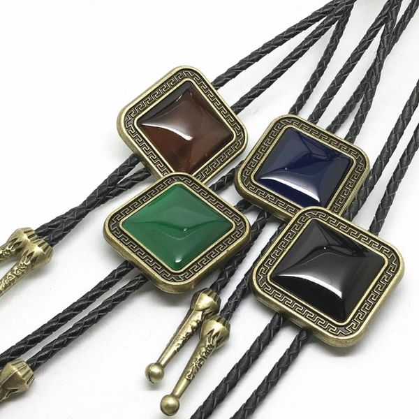

the latest version of natural stone and jin boluo tie totem pattern leather rope fashion design restoring ancient ways tan, Blue;purple