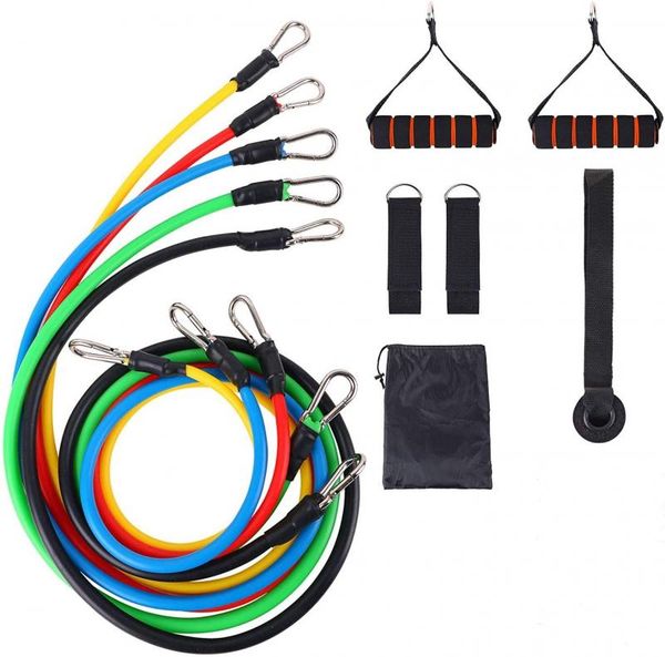 

11pcs/set fitness equipments pull rope fitness exercises resistance bands excercise body training workout pull rope expanders