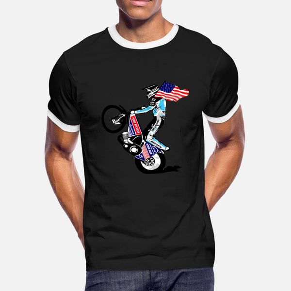

speedway driver with usa flag t shirt men knitted short sleeve s-3xl male fit humor spring vintage shirt