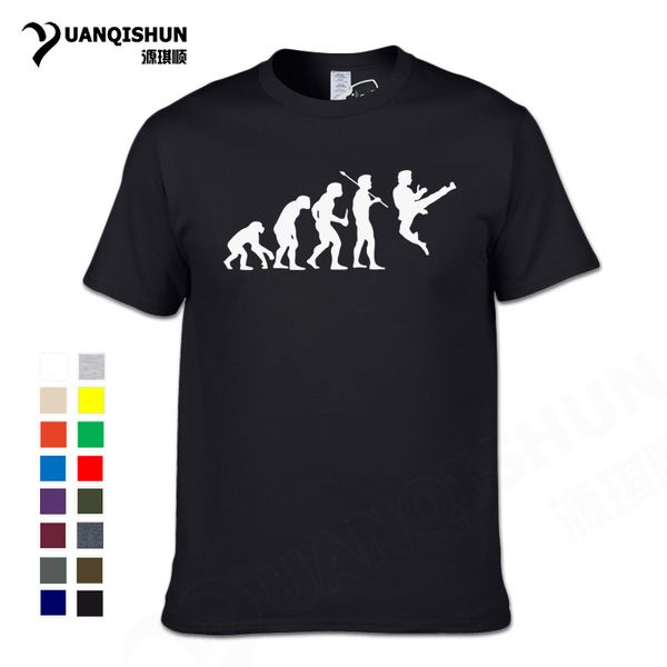 

fashion new taekwondo evolution t shirts summer men short sleeve cotton t-shirt evolution funny men t shirt