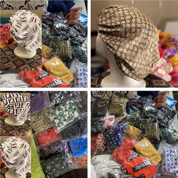 

designer sleep bonnet cap durag bandanas women stretch sleep turban hat silky bonnet chemo beanies caps cancer headwear head wrap e82501, Yellow