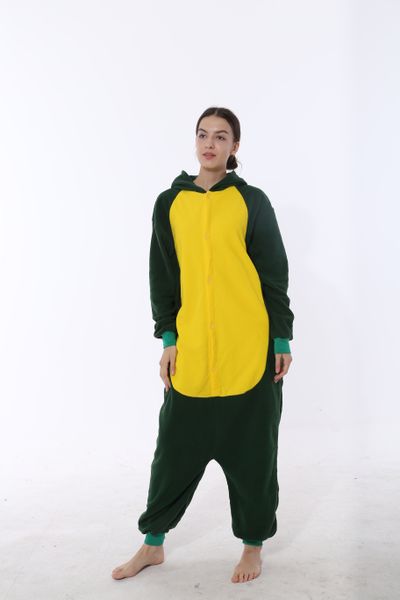 

mascot autumn and winter cartoon animal onesies for adults animal flannel one piece pajamas for men and women, Red;yellow