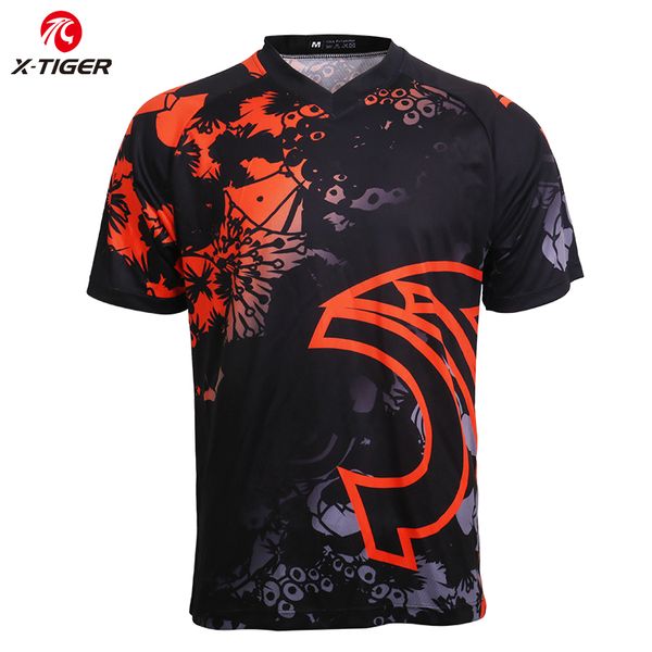 

x-tiger трассы трикотажных изделий quick-dry горный велосипед dh shirt задействуя джерси mtb t-shirt мотокросс спорт спортивные wear, Black;red
