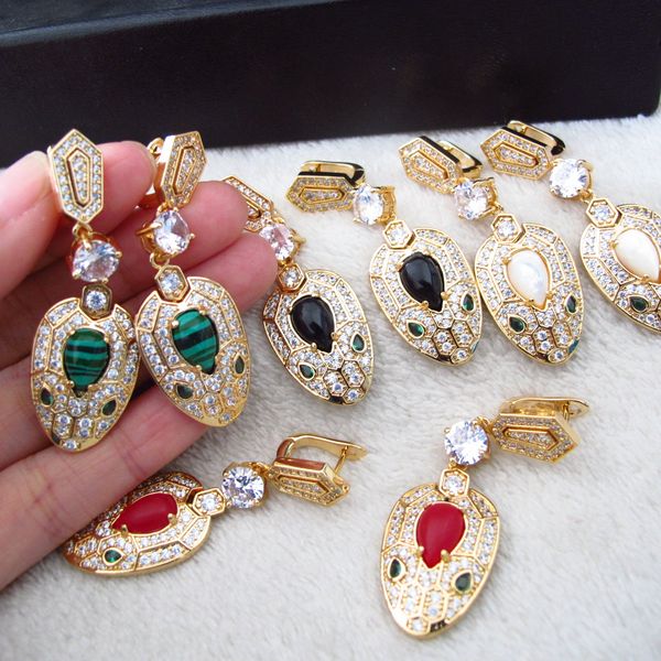 

new zirconia animal head dangle earrings party jewelry for women, Silver