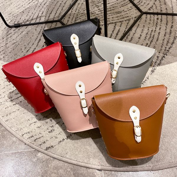 

2020 soft leather selling flap bucket bag mini bag phone coin purse women's pu crossbody