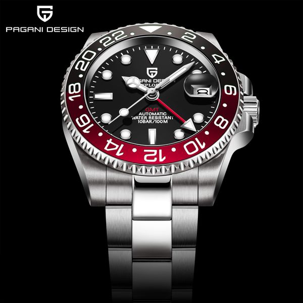 

2020pagani design brand sapphire gmt watch stainless steel men automatic watch waterproof sports mechanical watch reloj hombre