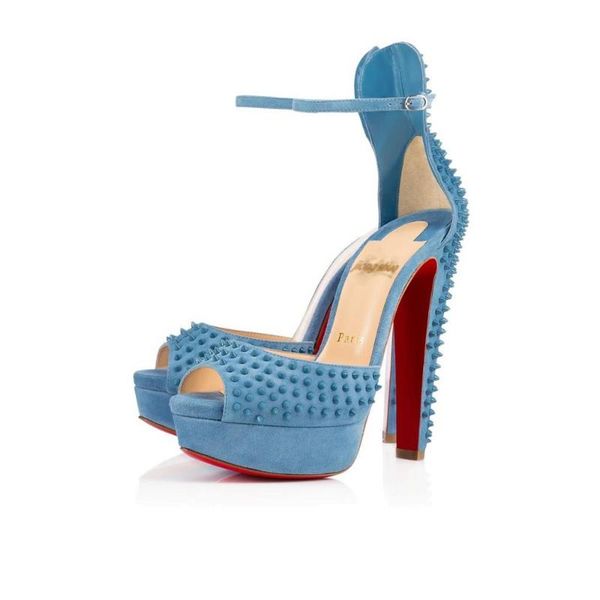 

2020 red bottom fashion high heels patent leather women party wedding triple spikes pointed toes pumps dress shoes with box a12, Black