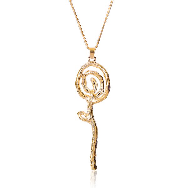 

personality trend jewelry pendant necklace gold theme branches lollipop pendant ladies jewelry adornment party, Silver