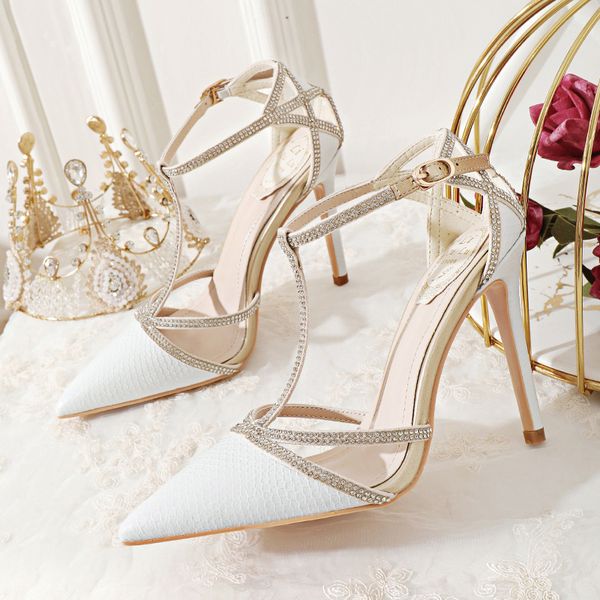 

wed2020 baotou decent all-match roman serpentine water thin high heel sandals for women, Black