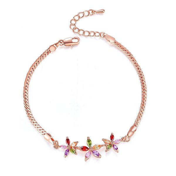 

kashi ornament life like summer flowers selling generous beautiful petals seven color zircon clavicle chain dress with necklace, Golden;silver