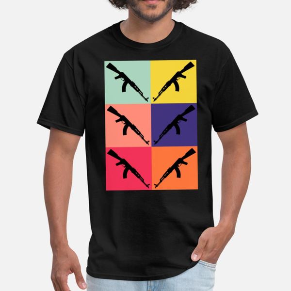 

retro pop art ak47 rifle 2nd amendment gun gift t shirt men customize cotton s-xxxl solid color cute funny casual summer style shirt