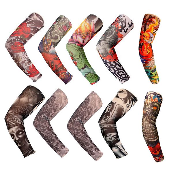 

5pcs flower arm tattoo sleeve seamless outdoor riding tattoo sunscreen sleeve riding tattoo apparel tattoos & body art