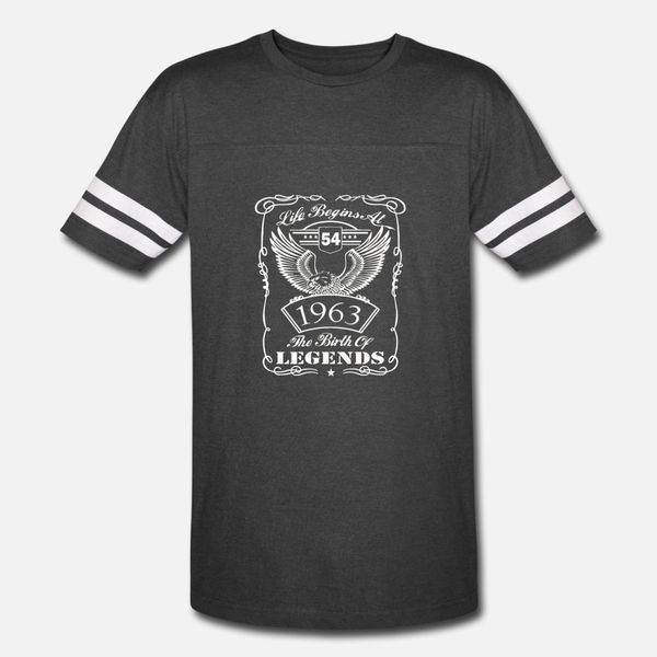 

life begins at 54 1963 the birth of legends t shirt men create cotton o-neck famous funny summer style cool shirt, White;black