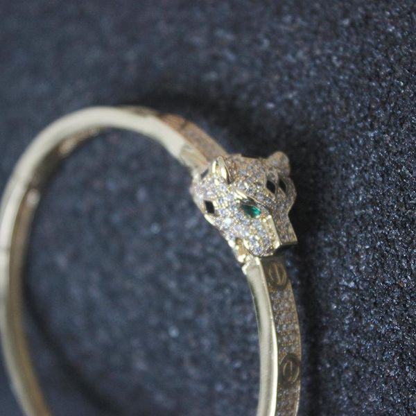 

leopard bracelet women nail jewelry animal diamond bangles charms party wedding fine, Black