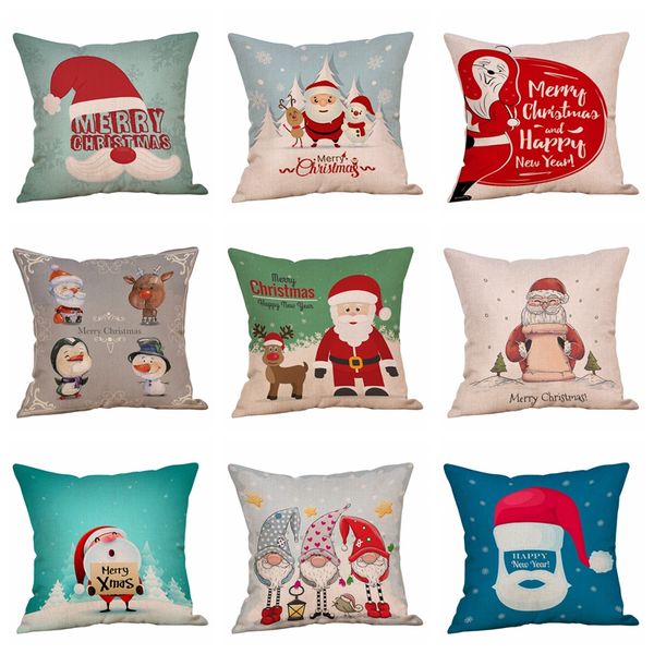 

christmas cartoon pillowcase 18*18 inch santa claus pattern lovely pillow cover living room sofa seat decorative cushion covers vt1714